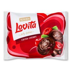 Печенье Roshen Lovita Jelly Cookies Cocoa-cherry, 420г