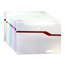 Папка на 2 отделения Optima на кнопке, двухцветная, ассорти