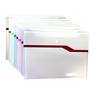 Папка на 2 отделения Optima на кнопке, двухцветная, ассорти