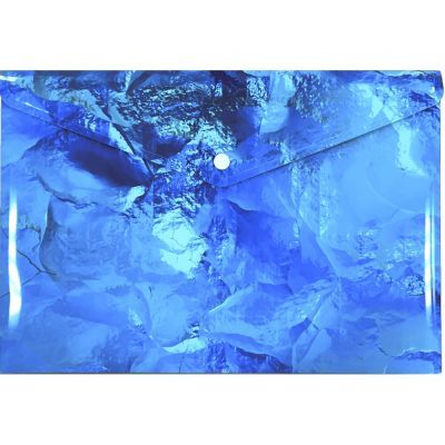 Папка-конверт А4 на кнопке с печатью Glacier, 180 мкм, непрозрачная, фактура "глянец"