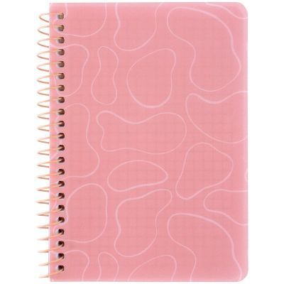 Блокнот на спирали пласт. обл., B6, 80 л., кл., розовый