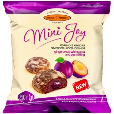 Пряники Київхліб Mini Joy с какао и сливовым наполнителем 250г