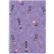 Блокнот на спирали пласт. обкл., А5, 80 л., кл., Lavender 2
