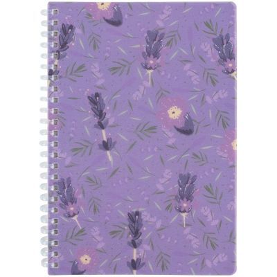 Блокнот на спирали пласт. обкл., А5, 80 л., кл., Lavender 2