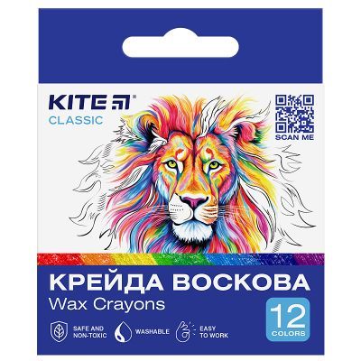 Мел восковой, 12 цветов Kite Classic