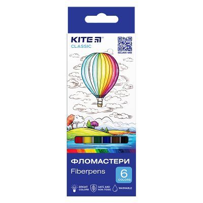 Фломастеры, набор 6 шт Kite Classic