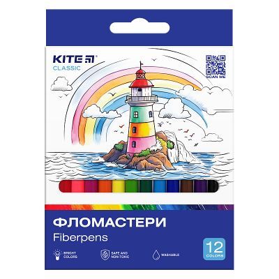 Фломастеры, набор 12 шт. Kite Classic