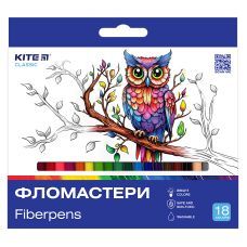 Фломастеры, набор 18 шт. Kite Classic