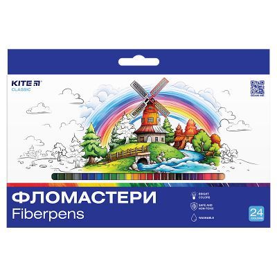 Фломастеры, набор 24 шт. Kite Classic