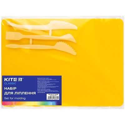 Набор для лепки ( дост.180х250 мм + 3 стека), желтый, Kite Classic