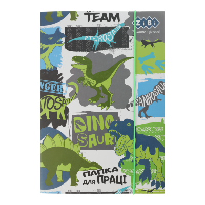 Папка для труда DINO, картонная, на резинке А4+ (300х212х28мм)