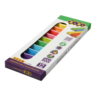 Пластилин 12 цветов, 300 г, KIDS Line