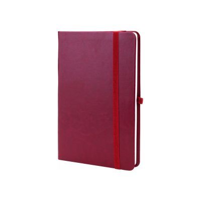 Деловая записная книжка NEBRASKA, А5, мягкая обложка, резинка, белый блок линия, бордо