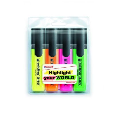Маркер Highlighter e-345 набор 4 шт. (блистер PVC)