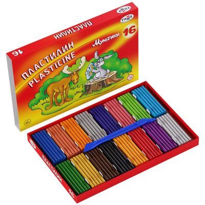 Пластилин "Мультики", кор., стек, 320 г, 16 цв.