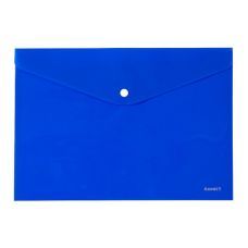Папка-конверт на кнопке А4 непрозрачная синий