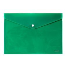Папка-конверт на кнопке А4 непрозрачная зеленый