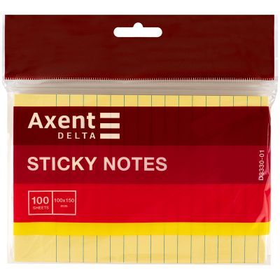 Блок бумаги с липким слоем 100x150 мм, 100 л., линия