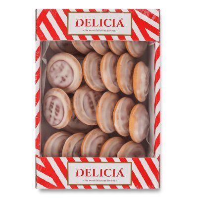 Печенье Delicia вкус вишни в молочной глазури сбивное, 0,3кг