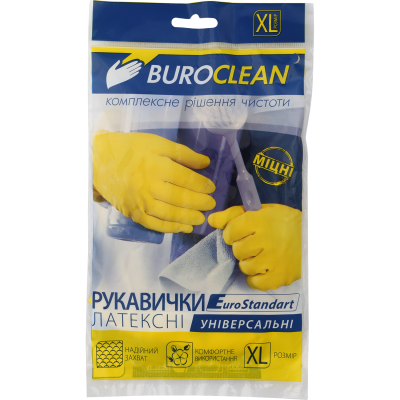 Перчатки хозяйственные, латексные, Buroclean, размер XL