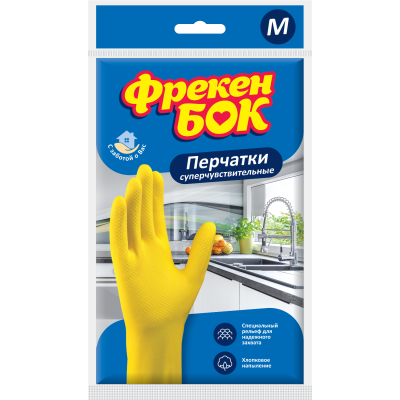 Перчатки резиновые универсальные для мытья посуды М, Фрекен Бок (17104700)