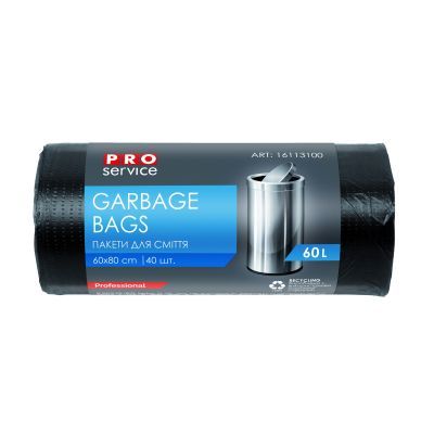 Пакет для мусора п/е 60л/40шт 60*80 синий/черный ХД PRO (16113200)