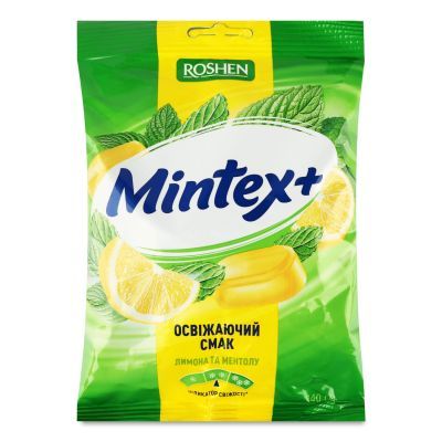 Карамель Roshen Mintex+ Lemon вкус лимона-ментол, 140г