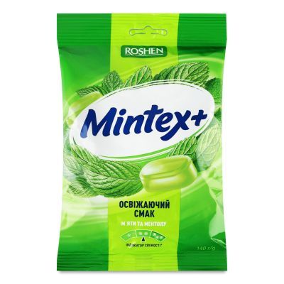 Карамель Roshen Mintex+ Mint вкус мята-ментол, 140г