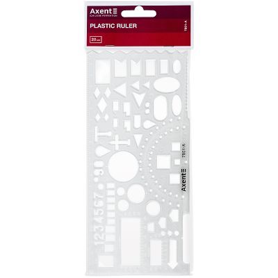 Линейка-трафарет "Офицерская", 20 см прозрачная