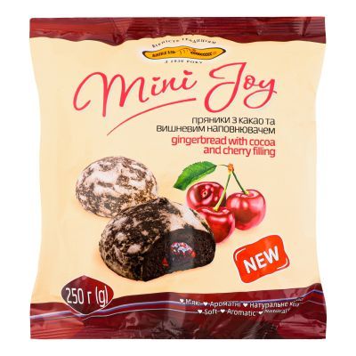 Пряники Київхліб Mini Joy с какао и вишневым наполнителем 250г