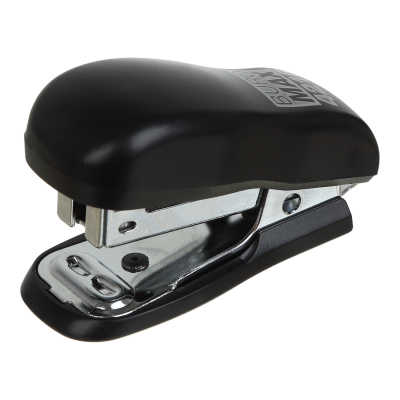 Степлер пластиковый МИНИ, 10 л., (скобы №24; 26), 60x25x35 мм, черный