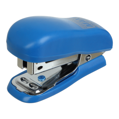 Степлер пластиковый МИНИ, 10 л., (скобы №24; 26), 60x25x35 мм, синий