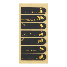 Закладки паперові BLACK, з клейким шаром, 45x12 мм, 7 диз. по 25 арк., тиснення золотою фольгою, KIDS Line