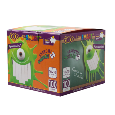 Мел белый, 100 шт., SMART Line