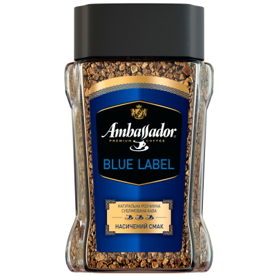 Кофе растворимый Ambassador Blue Label, сткл.б. 190г