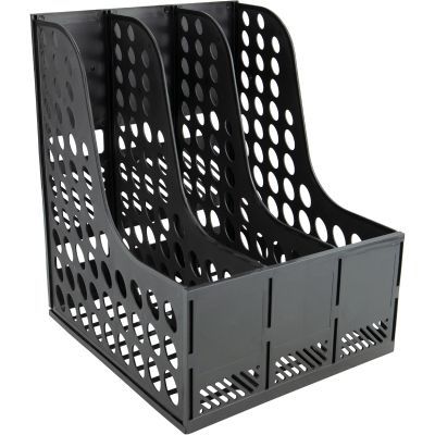 Лоток вертикальный сборный на 3 отделения, черный