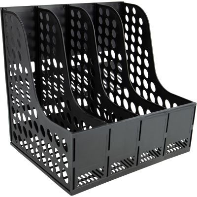 Лоток вертикальный сборный на 4 отделения, черный