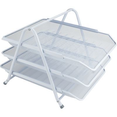 Лоток горизонтальный 3-в-1, метал, белый