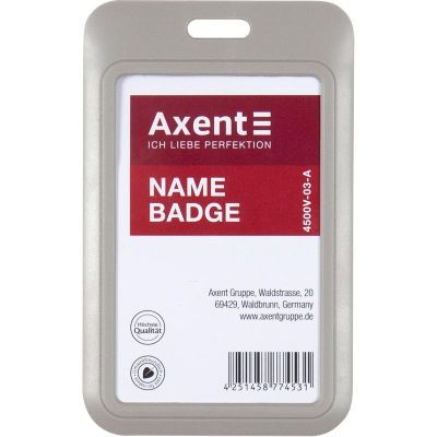 Бейдж-слайдер вертикальный, теплый серый, 4500V (54*85мм)