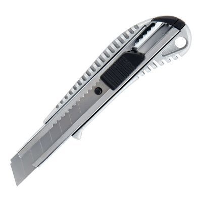 Нож канцелярский металевий (Al) 18мм авто-фиксатор (6902-A)
