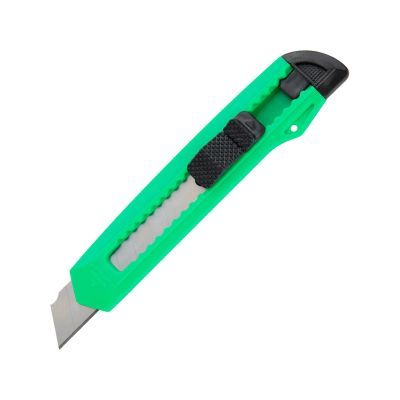 Нож канцелярский 18мм механический фиксатор зеленый (D6526)